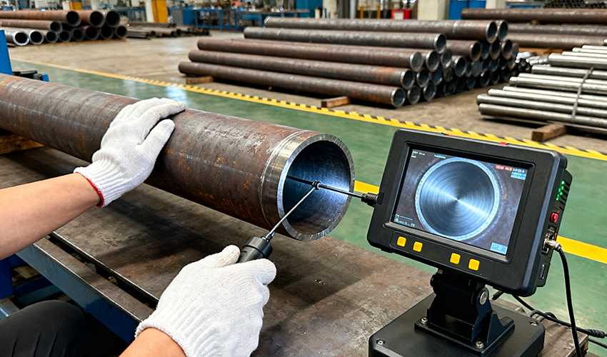Internal defect detection of carbon steel pipes
