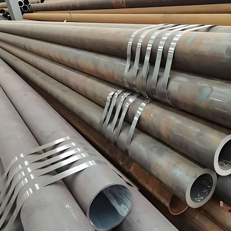 High-strength ASTM A335 P11 carbon steel pipe close-up view