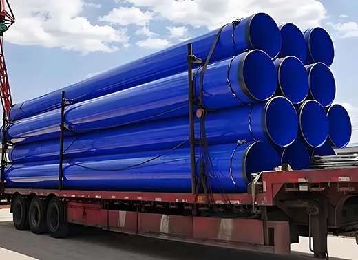 Epoxy-coated steel pipe transportation