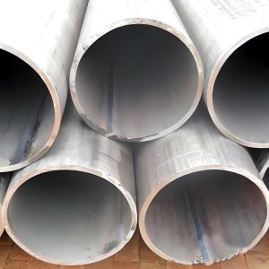 Large diameter LSAW carbon steel structural pipe for piling and bridge construction.
